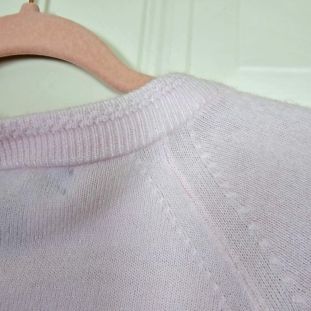 VINTAGE DESIGNERS ORIGINALS LUXELON BABY PINK CARDIGAN Size PM - Picture 4 of 6